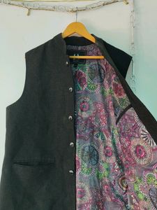 Woolen Waistcoat With Silk Lining