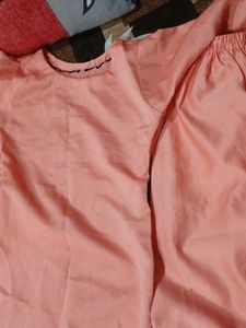 Peach Kurta Set with Elegant Embroidery