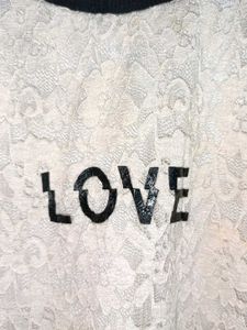 White Lace "LOVE" Top Layered