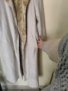 Faux Fur Trim Long Coat