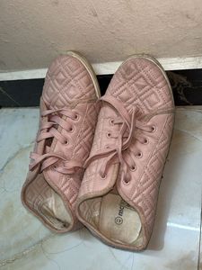 Pink Quilted Sneakers
