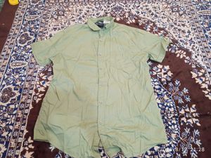 Pre washed Men's Short Sleeve Button-Up Shirt