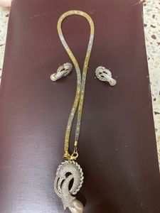 American Diamond Necklace Set With Earrings