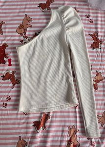 One-Shoulder Ribbed Knit Top