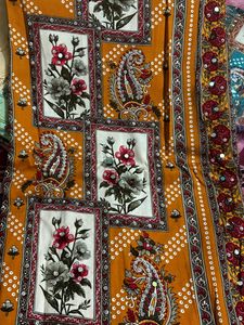 Pakistani style mirror work Dress Material