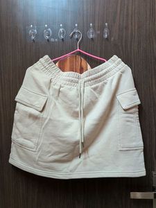 Combo -White Button-Up Cropped Top and skirt set