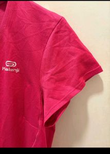 Women's Pink V-Neck Athletic T-Shirt