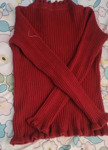 y2k ribbed Turtle Neck top