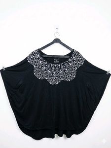 Elegant Black Tunic with Unique Neckline