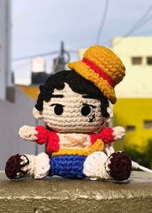 Handmade Crochet Monkey D. Luffy Figure