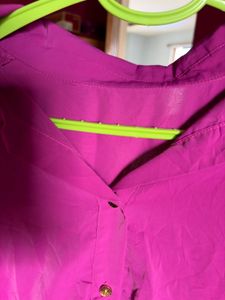 Oversized Pink Button-Up Shirt