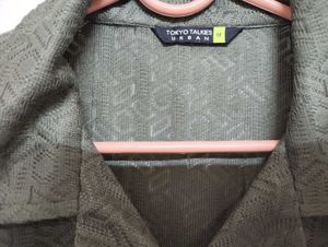 Stylish Green Textured Button-Up Top