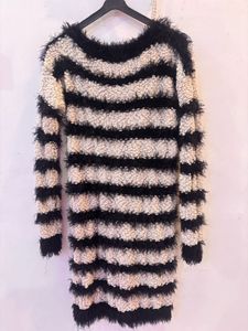 Striped Fuzzy Sweater Dress