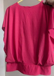 Brand New Pink Textured Batwing Top | Chic |