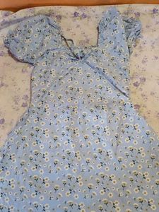 Cute Baby Blue Floral Dress