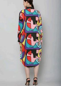 Multi color high low dress