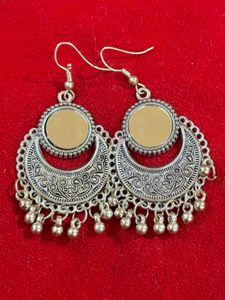 Bohemian Mirror Chandbali Earrings