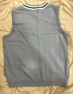 Gray Cable-Knit Sweater Vest