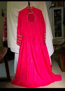 Beautiful Pink Anarkali with Embellished Neckline