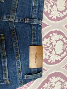 Blue Denim Wide Leg Jeans