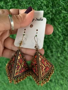 Bohemian Triangular Jhumka Earrings