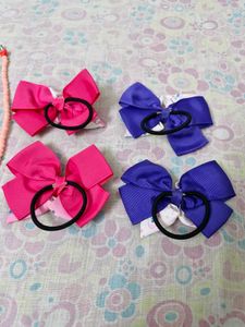Cute Hair Bows &amp; Necklace Set
