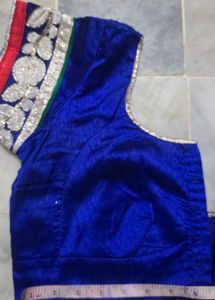 Royal Blue Embroidered Blouse