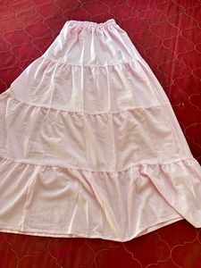 Tiered Pink Maxi Skirt