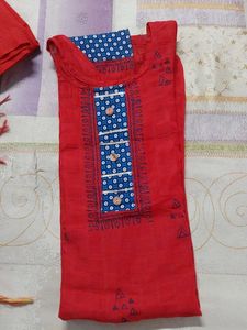 Vibrant Red Kurta Set with Dupatta