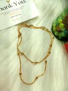 Gold Beads Chain  (Pack Of 2)