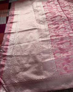 Beautiful Pink Banarasi Silk Saree