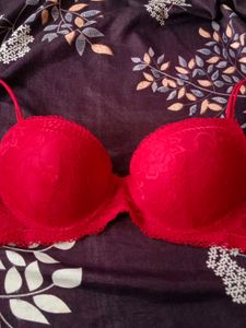 Red Lace Pushup  Bra