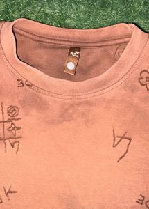 Brown Graphic Print T-Shirt