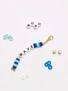 Ocean Wave Beaded Charm Keychain