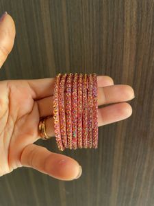 Sparkling Pink 8 Bangles Set