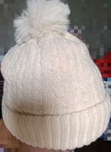 Cozy Cream Knit Beanie with Pom