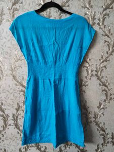 V-Neck Blue Casual Top