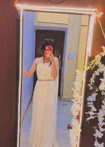 Elegant Cream One-Shoulder Gown