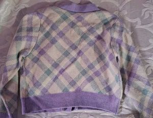 Cute Purple Argyle Cardigan