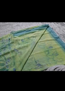Beautiful Green Saree with Floral Print