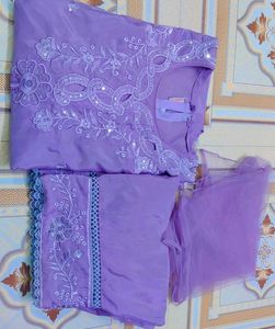 Beautiful Lavender Kurta Set for Girls