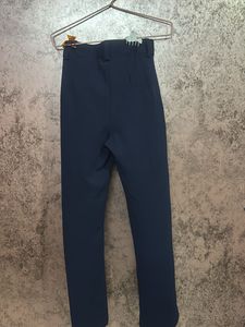 Navy Blue Wide-Leg Trousers