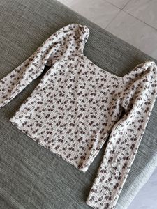Cute Floral Long Sleeve Top