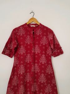 Maroon Printed Kurta (Women's)