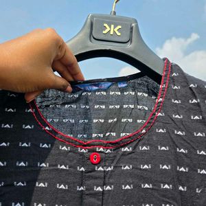 Stylish Black Printed Kurta