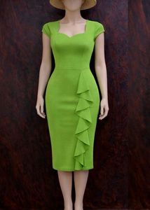 Lime Green Ruffle Sheath Dress💖✨