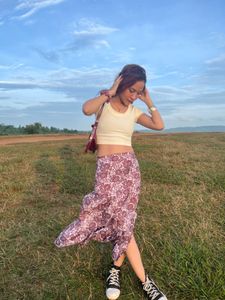 Floral Tiered Maxi Skirt