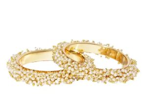 Gold Bangles with Pearls