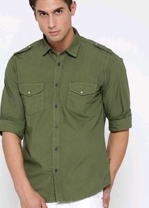 Men's Olive Green Cargo Shirt