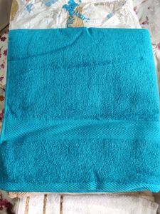 Teal Herringbone Cotton Towel
